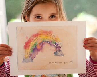 brighten your day fine art print - a Sweet William illustration on archival paper.