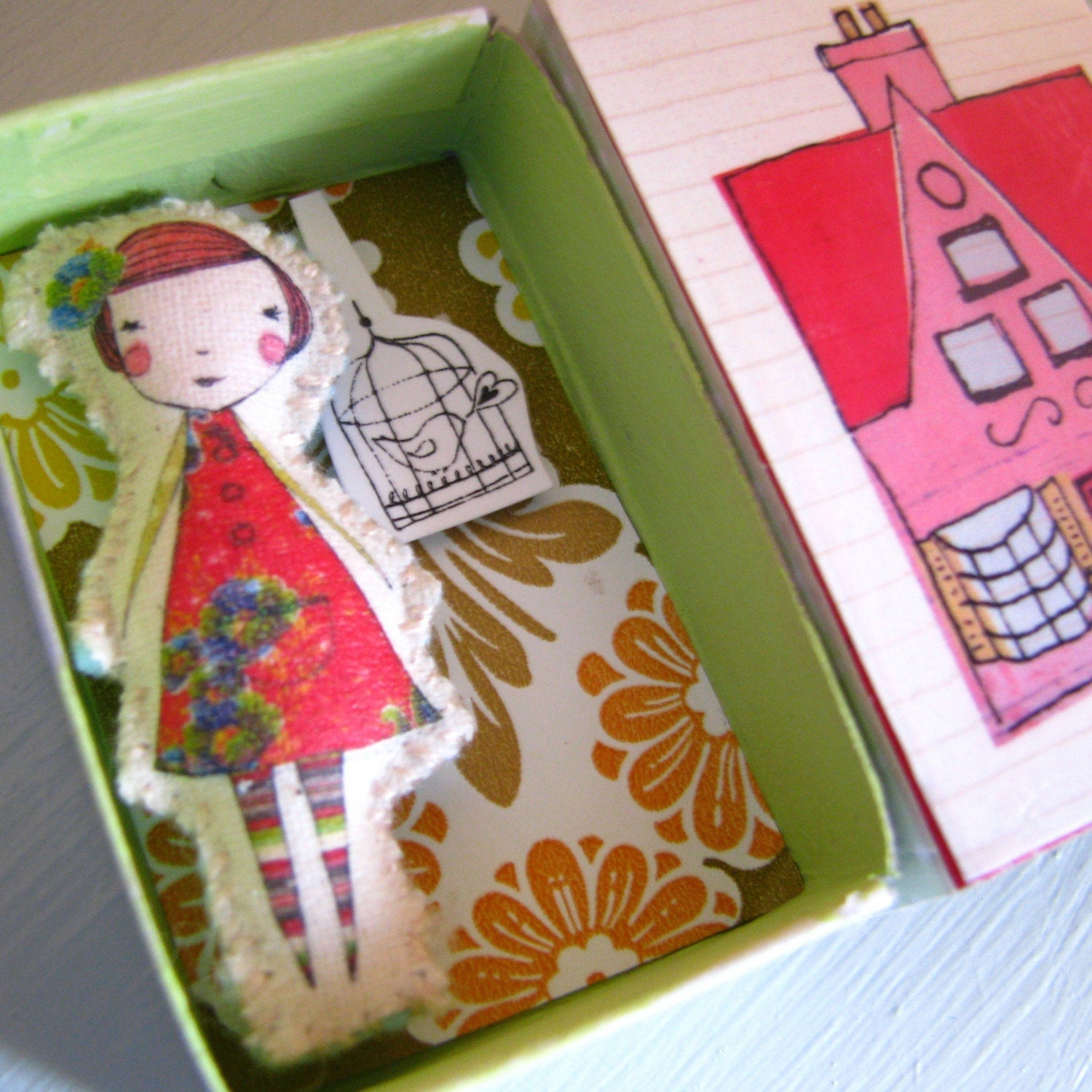 Mini camille doll in her little house