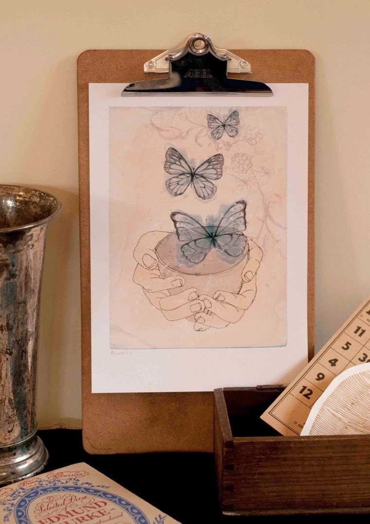 Bowl of Butterflies art print