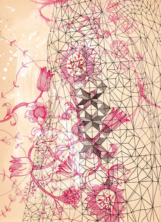 red ink study 8x10 archival print