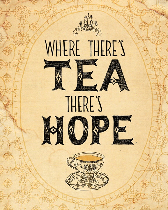 tea and hope - A4 fine art print - a Sweet William illustration on archival paper.
