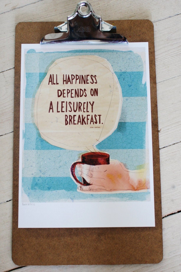 Breakfast art print A4 - fine art print - a Sweet William illustration on archival paper.