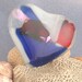 Patriotic HEART in fused glass paperweight