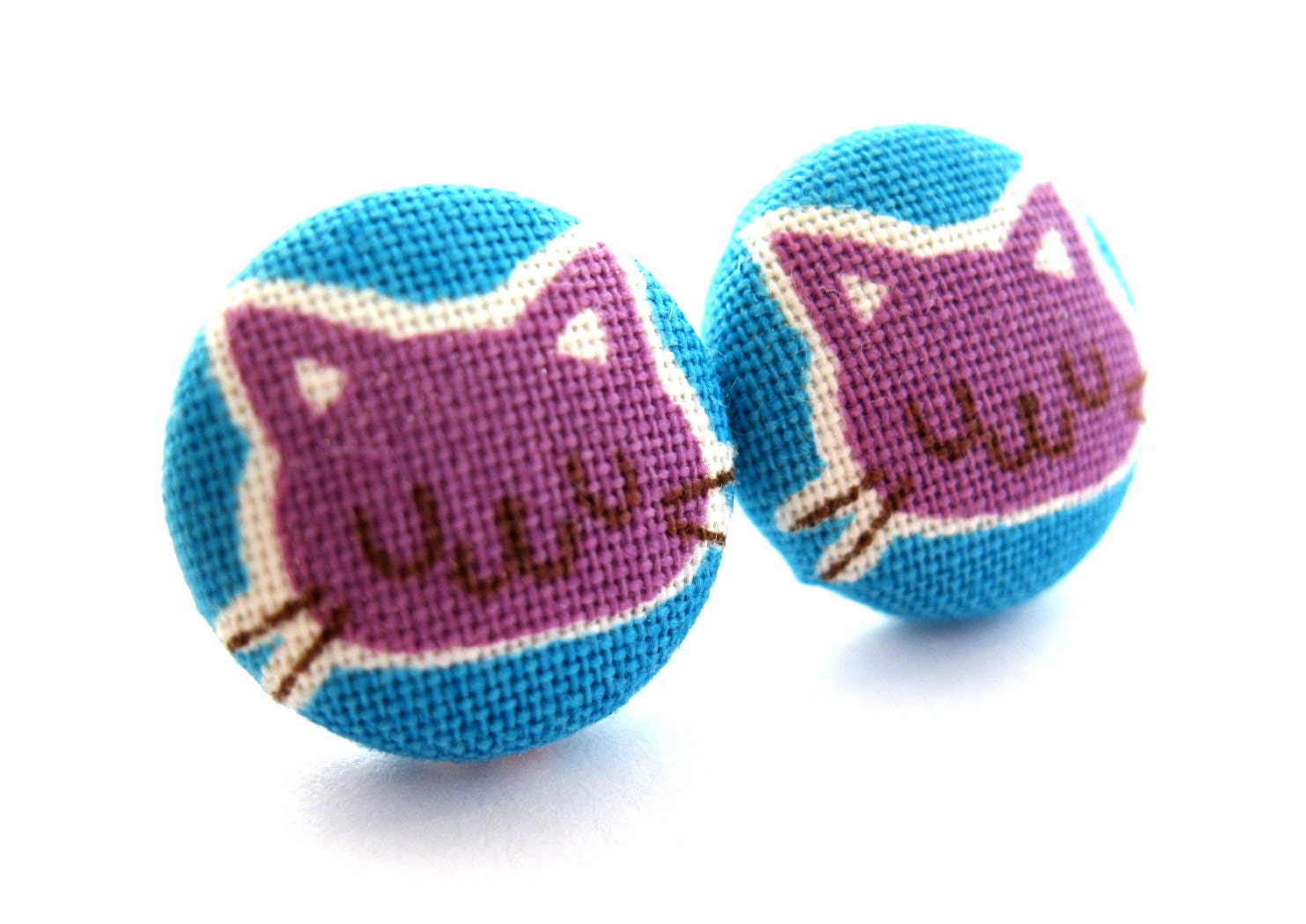 Cat earrings - Purple cat stud earrings - Cat studs - Cat post earrings - Purple cat posts sf837