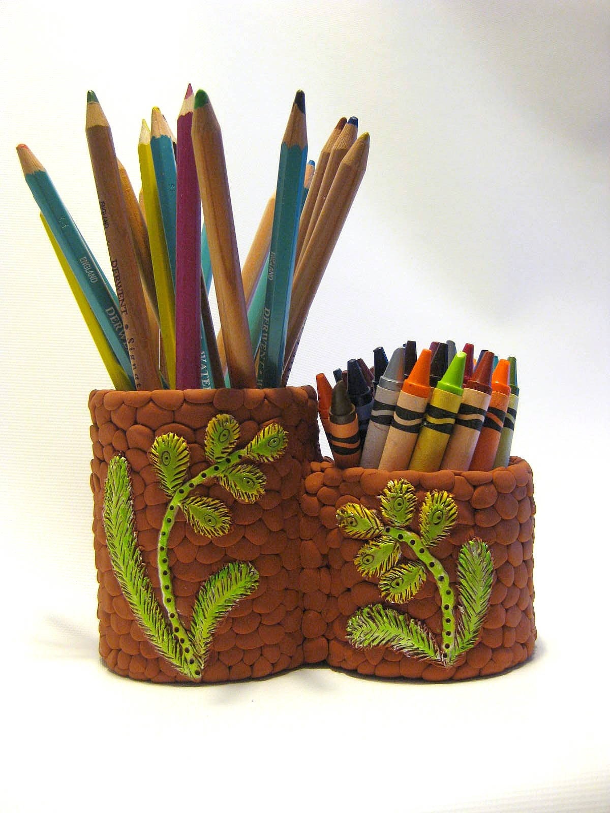 Green Flowers Cup Holder Two in One