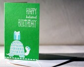 Birthday Turtle Offset Greeting Card - 100% PCW paper, C5-161T