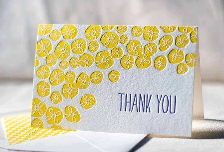 Letterpress Note Cards - Buzz. Bamboo paper, patterned envelopes, set of 6 cards. 4-E5T