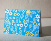 Breeze Patterned Offset Thank You Cards,  set of 8 cards. 100% PCW paper, 5-185T