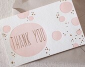 Letterpress & Foil Thank You Cards - Kersey Note. Bamboo paper, kraft envelopes, set of 6 cards. F4-18T