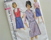 vintage 1964 simplicity 5602 misses blouse, skirt and blouse -- size 10