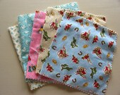 lot of vintage novelty cotton flannel fabric pieces