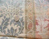 very old abstract floral stripe cotton vintage fabric piece