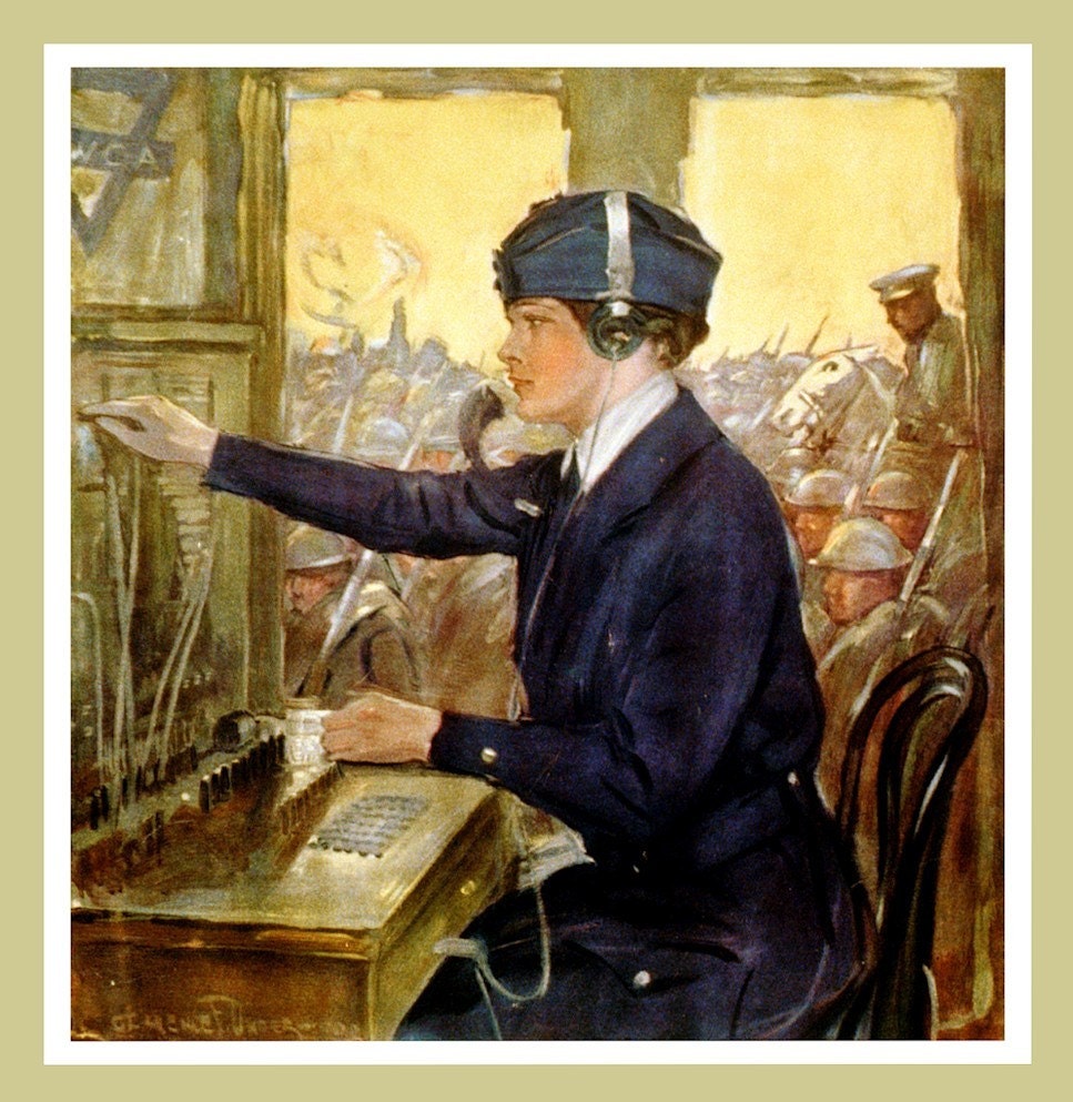 WWI Telephone Operator Refridgerator Magnet - free US shipping