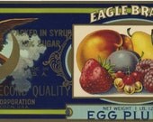 Eagle Egg Plums fruit crate label