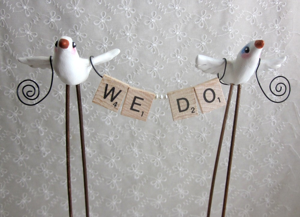 WE DO Scrabble Wedding Cake Topper