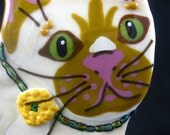 Standing Whimsical Siamese Fused Glass Cat