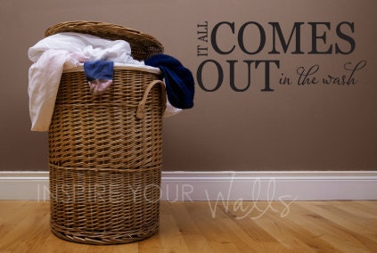 Dirty Laundry - Vinyl Wall Decal - Laundry Room Decor - Removable Sticker