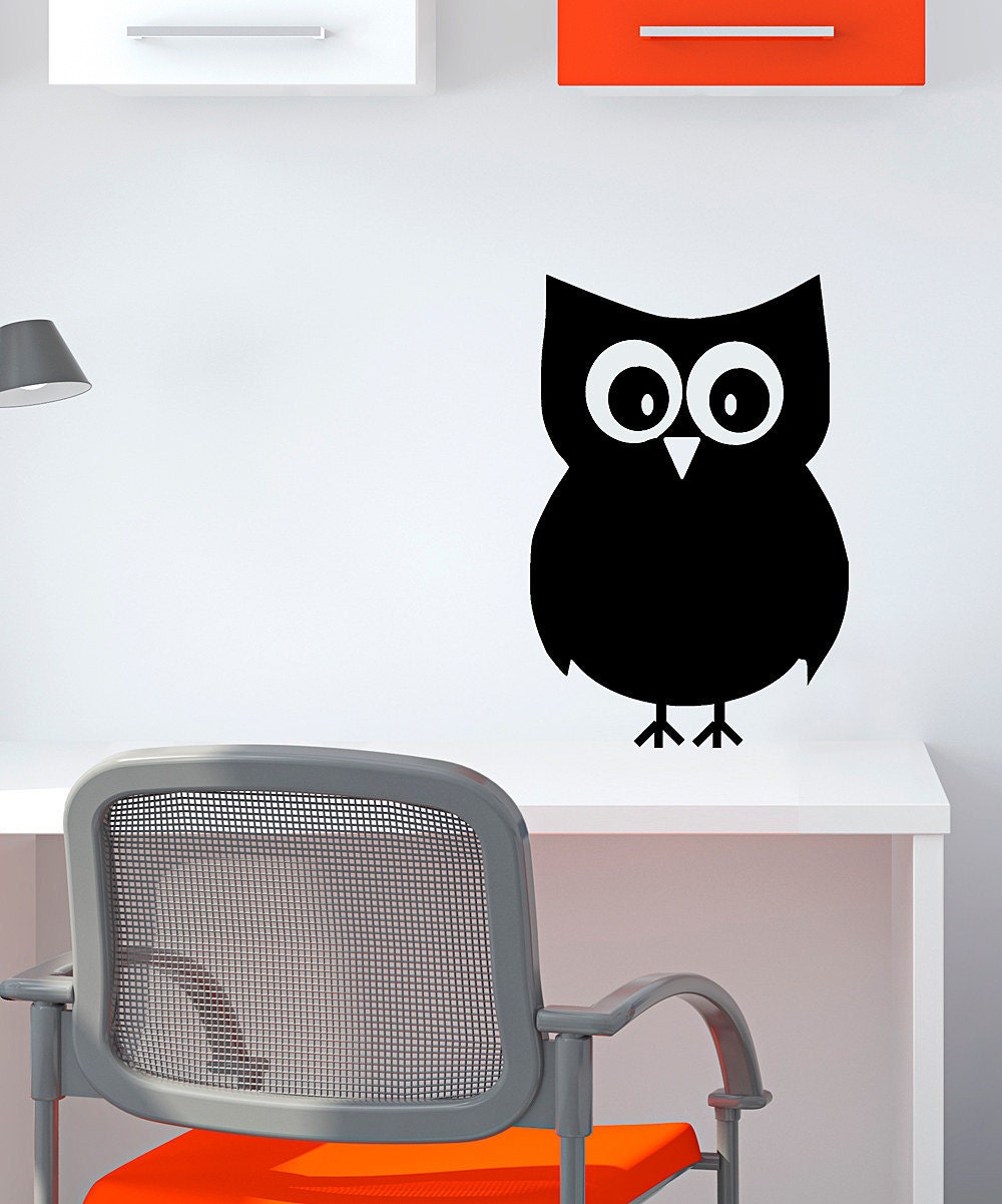 Mr. Owl Chalkboard Wall Decal -Children Bedroom Playroom Decor - Peel and Stick Blackboard Sticker