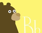 B is for Bear Animal Alphabet Print