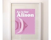 Personalized Animal Print Letters A, B, or C 8x10 Art Print