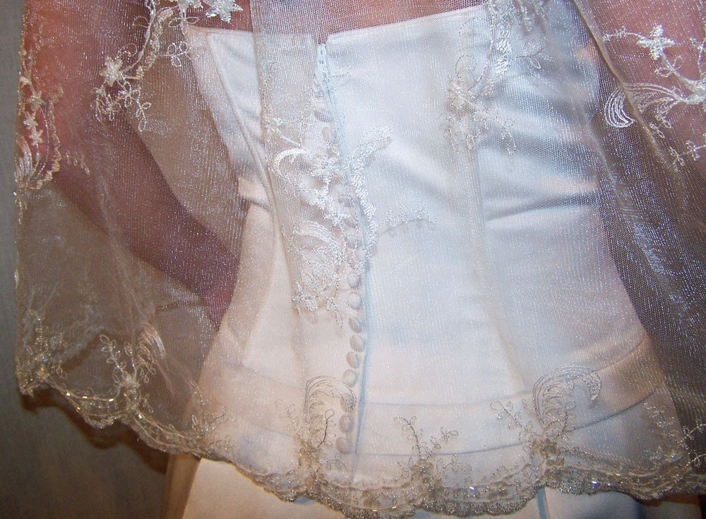 Custom Couture Elegant Swarovski Beaded and Embroidered Bridal Veil White or Ivory