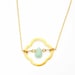Amazonite and Gold Clover Necklace, Vermeil Quaterfoil Necklace, Aqua and Gold Necklace