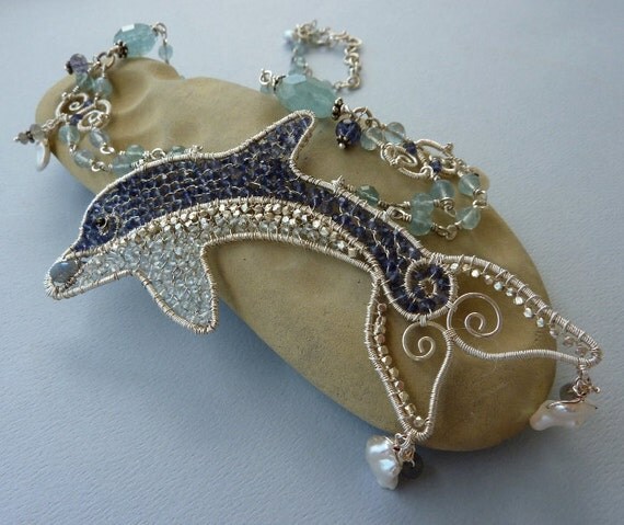 Gemstone Dolphin Necklace