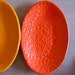 SALE: Orange Tapas Croutons - small oval dish - ceramic - Wobbly Plates Series