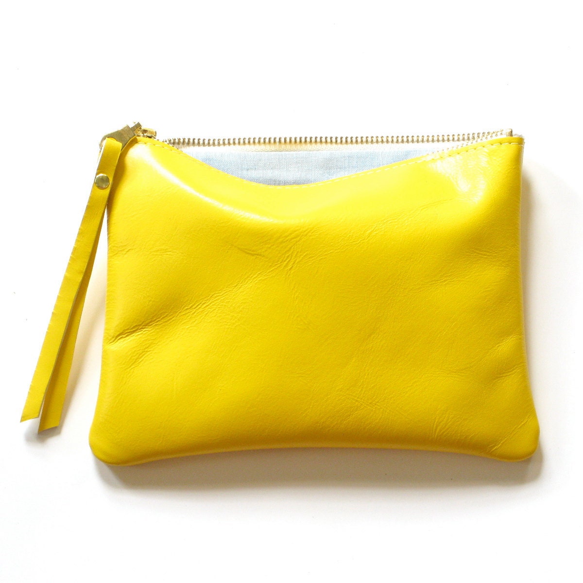 eight inch wallet clutch pouch - yellow