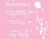 Modern Nursery Art Print  8X10 (cleaning and scrubbing poem: pink flower)