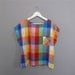 vintage CHECKERED plaid colorful shirt M L
