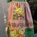 Apron - Summer Cabbage Roses and Cross Stitch Gingham Hostess Apron (A123)
