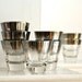 1960s silver banded ombre low ball glasses