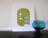 Modern Shapes Letterpress Print