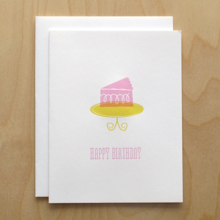 Cake Happy Birthday Letterpress Card