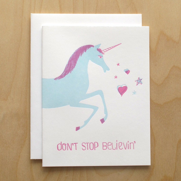 Unicorn Letterpress Card