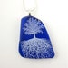 Recycled Glass Necklace Cobalt Blue Flattened Wine Bottle Fused Glass