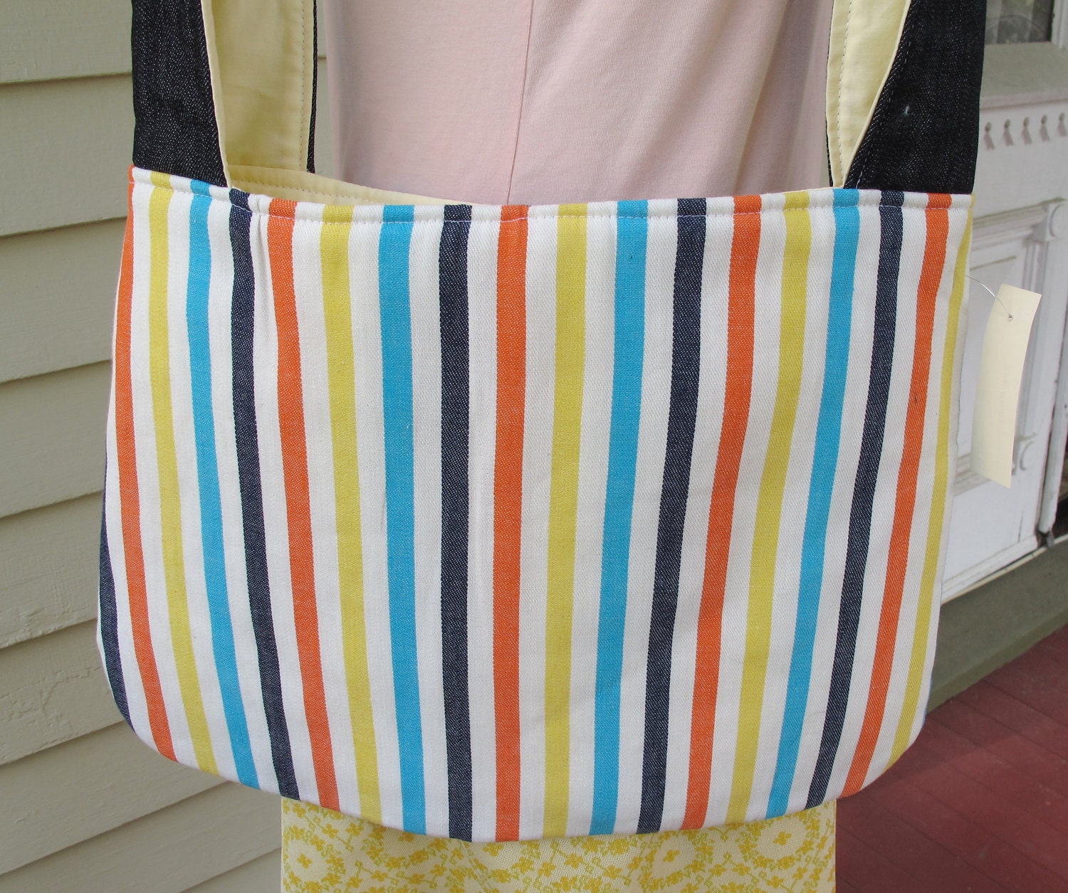 Around Town Bag - Twill Stripes - Retro Summer with Denim