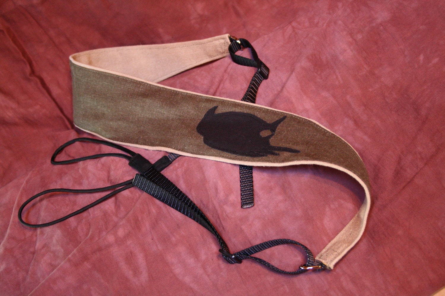 Vegan Cradle Banjo Strap-Solitary Crow-with fair trade organic hemp