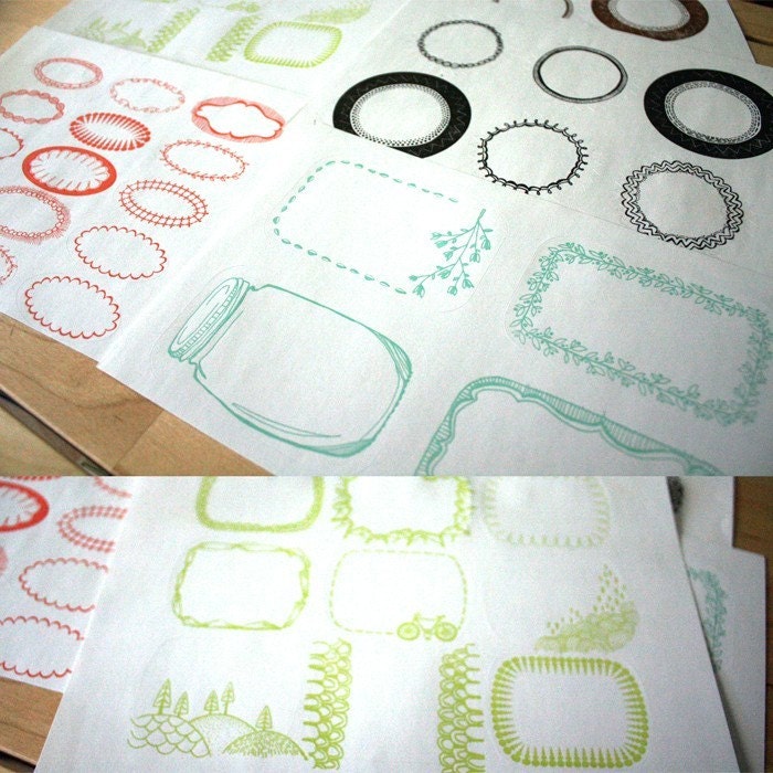Letterpress sticker set