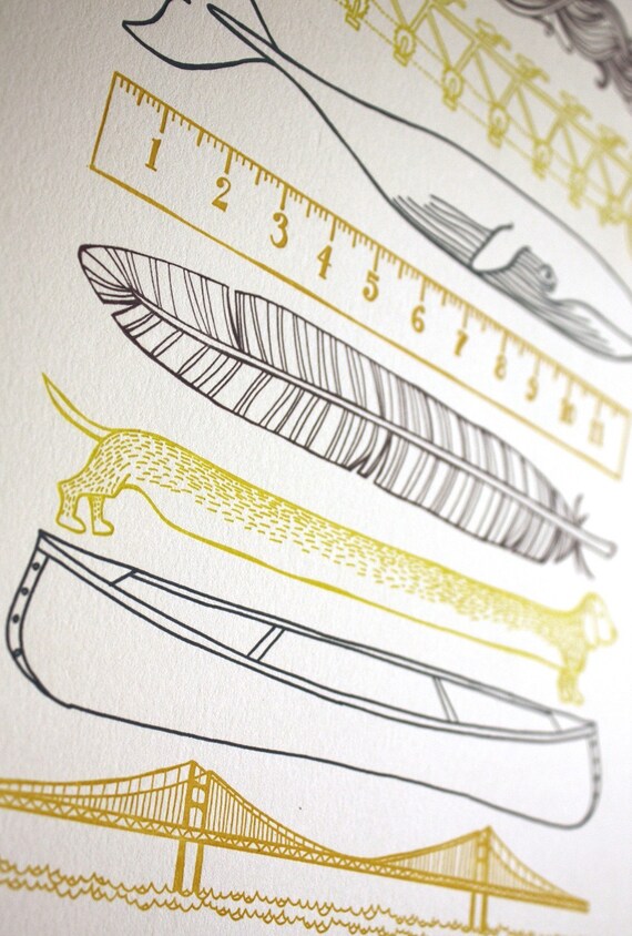 Things That Are Long LETTERPRESS POSTER 11x14