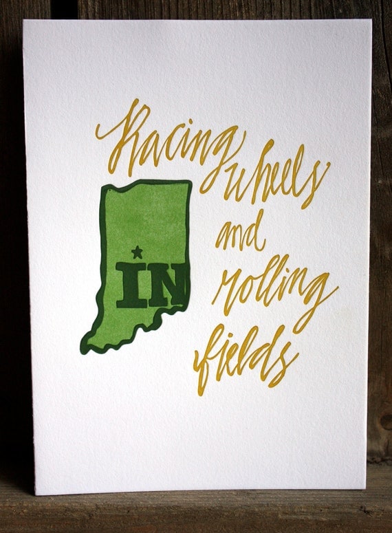 Indiana Letterpress Print Limited Edition
