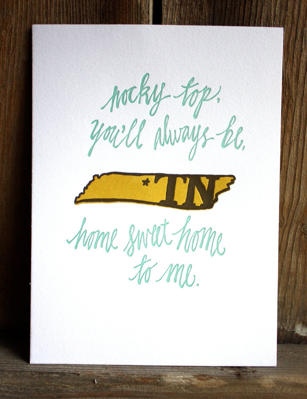Rocky Top Tennessee-Letterpress Print