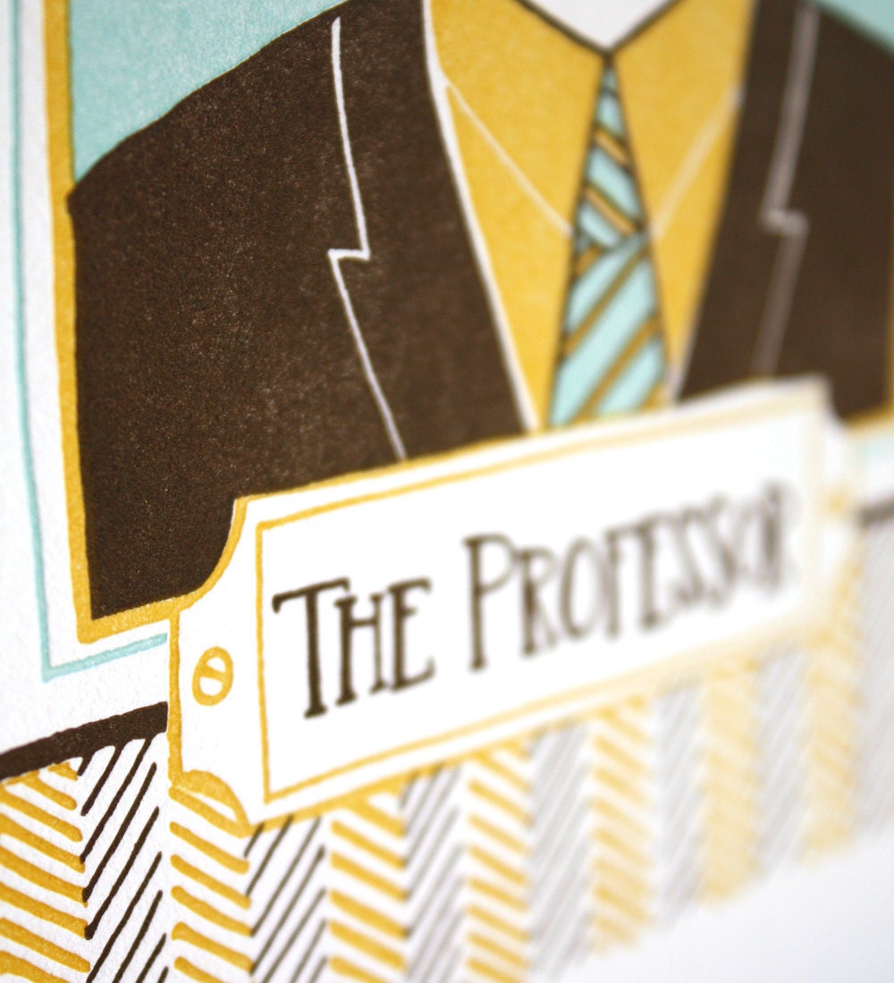 The Professor Letterpress Print