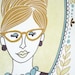 Beehive Betty the Librarian Letterpress Print