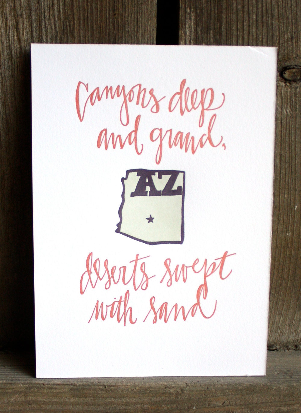 Arizona Letterpress Print