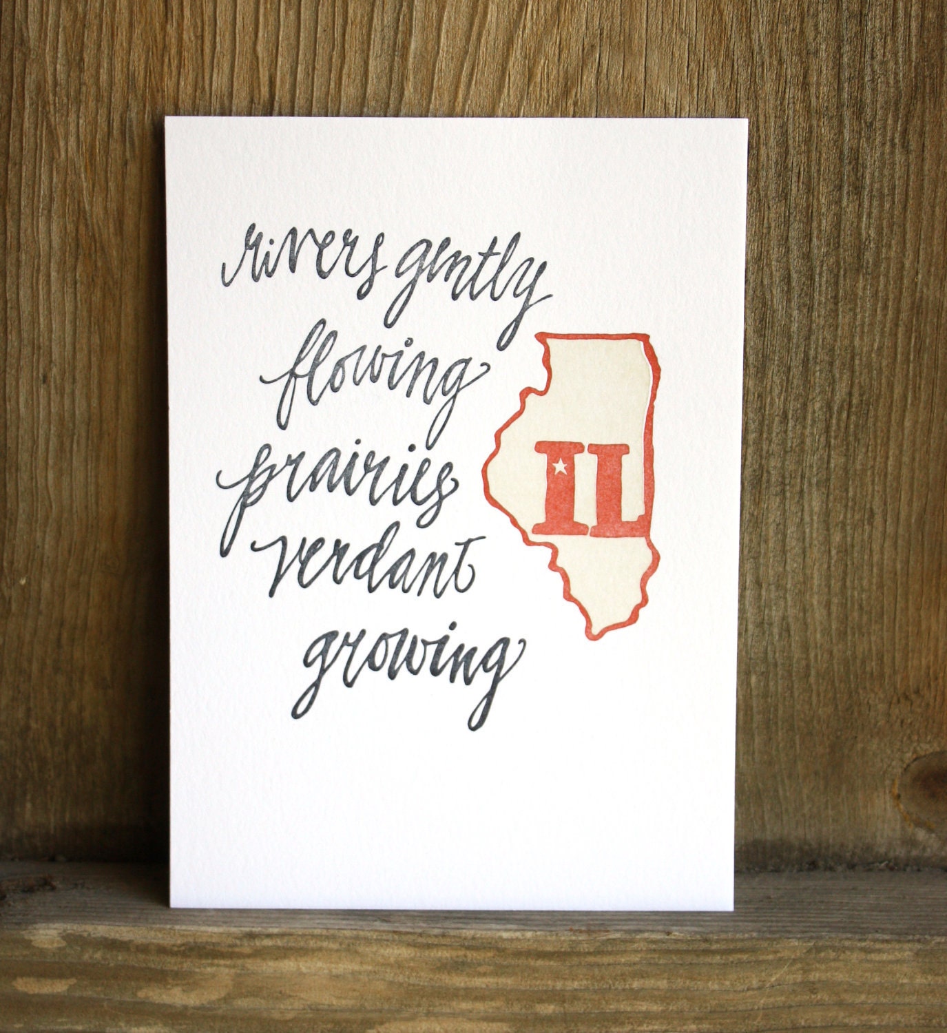 Illinois State Series - Letterpress Print