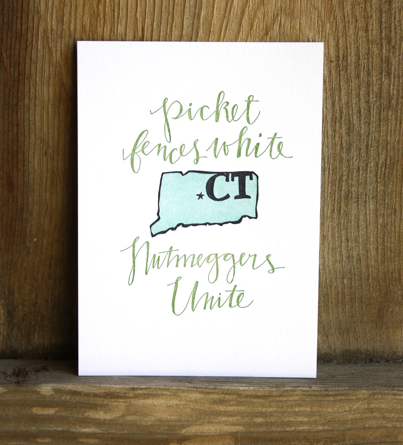 Connecticut Letterpress Print