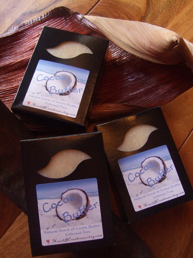 COCOA BUTTER  All Natural Most Cocoa Butter in a Bar 5 oz Large  Handmade Soap Bar (Vegan Friendly)