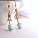 spring jewelry Aqua mint earrings with vintage glass stones